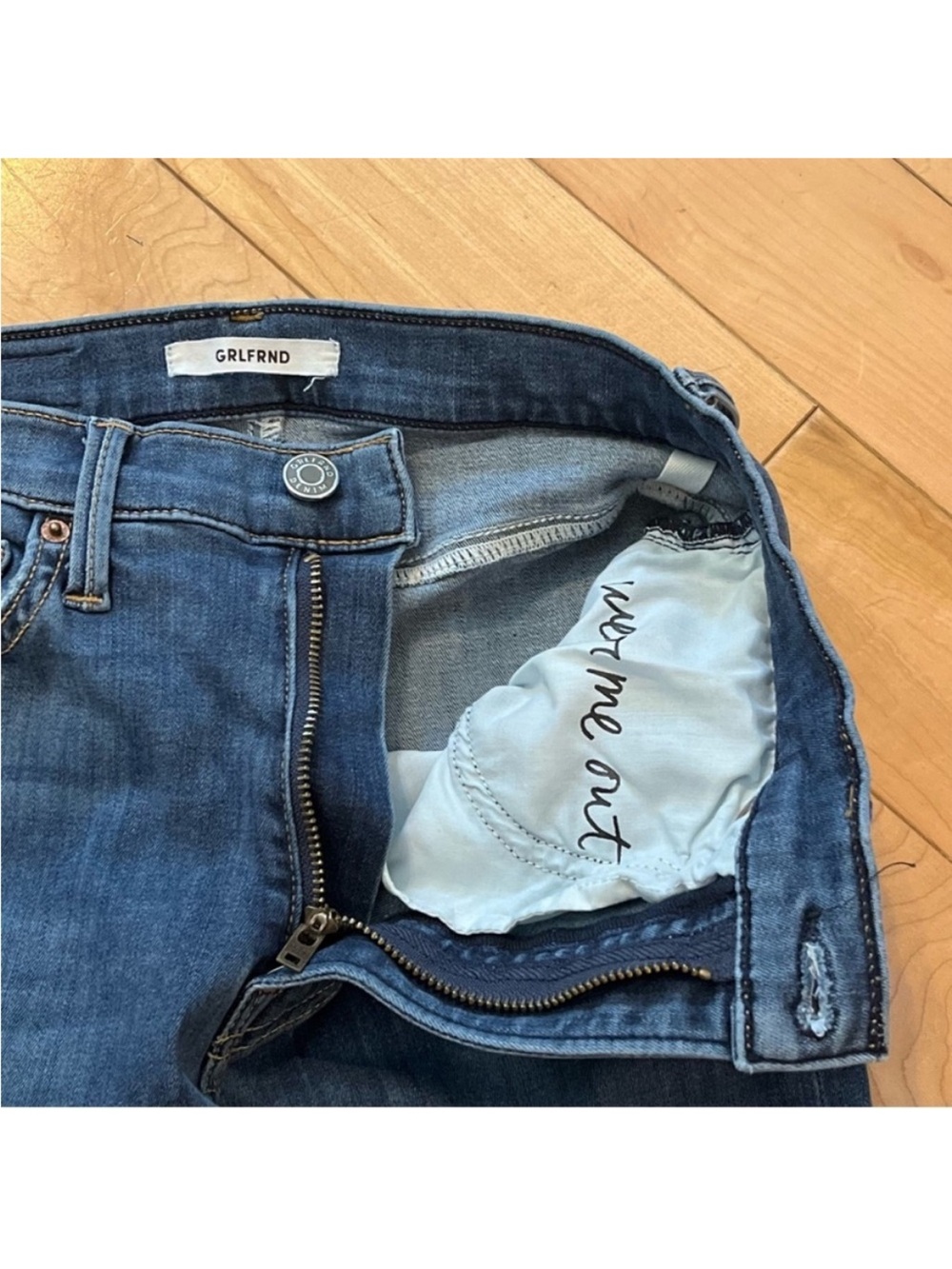 GRLFRND Kendall High-Rise Stretch Skinny Jean You and Me Against the World 25 - Picture 5 of 11